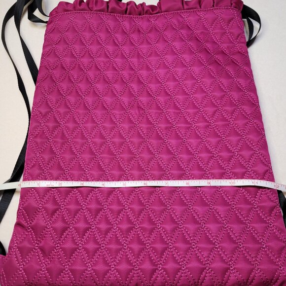 Fabletics - Raspberry, Quilted, Drawstring Backpack/Cinch Sack/Gym Bag EUC - Picture 5 of 10